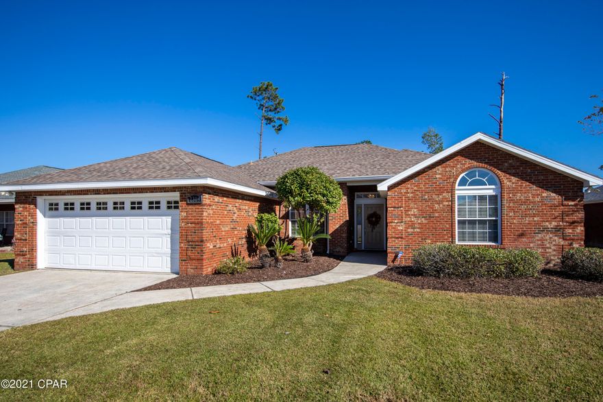 Check out this lovely 4 bedroom, 2 bath brick home in Camryn's Crossing! If your looking for a quiet neighborhood tucked back with sidewalks conveniently located to shopping, restaurants, schools and more this is it!  The living room is open to the dining room and breakfast area. The kitchen features wood stained cabinets with granite tops, stainless steel appliances and tile flooring. All the main walking areas and dining room are engineered wood. The Master suite has a large tiled bath with a jetted tub, private water closet, separate shower, double vanities with granite, linen closet and large walk in closet. Split plan with 3 additional bedrooms and large guest bath. Laundry room with storage, 2 car garage with attic space, sprinkler system & a fenced back yard! Don't miss out! Other perks to know...Roof installed 2018, Hot Water Heater 2021, A/C unit installed 2018, Transferable Termite bond and Transferable Home Warranty Paid through 2025!