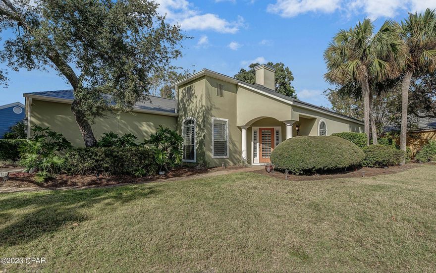 CURRENTLY UNDER CONTRACT, SELLER WILL CONSIDER BACKUP OFFERS
MOTIVATED SELLER...BRING ALL OFFERS!  Best buy in Panama City Beach!  Move in ready home in Bay Point with 3 bedrooms, 2 full baths, 2 car garage, covered patio and a great open layout!  This is the most desirable floorplan of all the Legend Place Condos. Your kitchen is open to the family room and dining area, and you have a split bedroom plan.  Enjoy an updated kitchen, granite countertops, plank flooring, plantation shutters, and easy living in this single-story home. You have the best of both worlds with a detached home to enjoy your privacy, but the Legend Place HOA takes care of your landscaping and trash for you!  Legend Place in a small group of patio homes located in Bay Point. Bay Point is a gated community with a full service marina, tennis, golf and more!  Call today to see this great home.  Fees for Legend Place are 1028 / quarter and Bay Point is 1650/year.