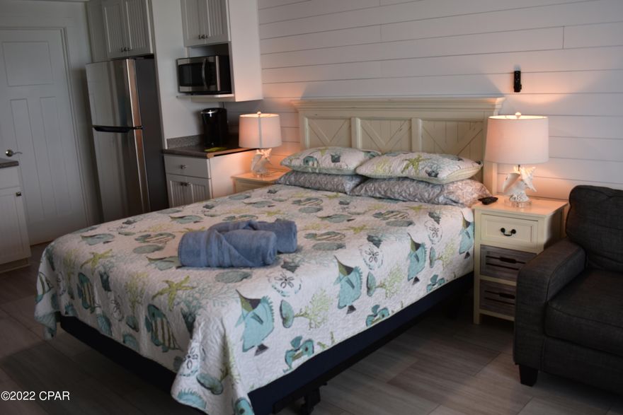 'CURRENTLY UNDER CONTRACT, SELLER ACCEPTING BACKUP OFFERS' Here is your opportunity to own a piece of paradise on the GULF!! Welcome to the iconic Fontainebleau Terrace where historical charm abounds. This beautifully renovated, turn-key unit includes all new fixtures, cabinets, stainless steel appliances and furniture. Short-term rentals allowed. Unit 423 offers exceptional Gulf views from the East side of the building, with no units above. Fontainebleau is well appointed offering covered/uncovered patios, gated beach access, bbq grills, gym, renovated pool and so much more! The HOA fees include all utilities, even cable and internet! Great location - many restaurants within walking distance, short drive to the airport and only minutes from everything the beach has to offer. Cash Only. Please note: there is currently a special assessment in place of $1,225 per quarter. The assessment is in place to rehab concrete, pressure wash and repaint, repair elevator, replace windows in the 5th floor "owner's lounge", and replace weather seals throughout the building. Most repairs to the sides of the building are complete, and the elevator should be operational by mid-June.