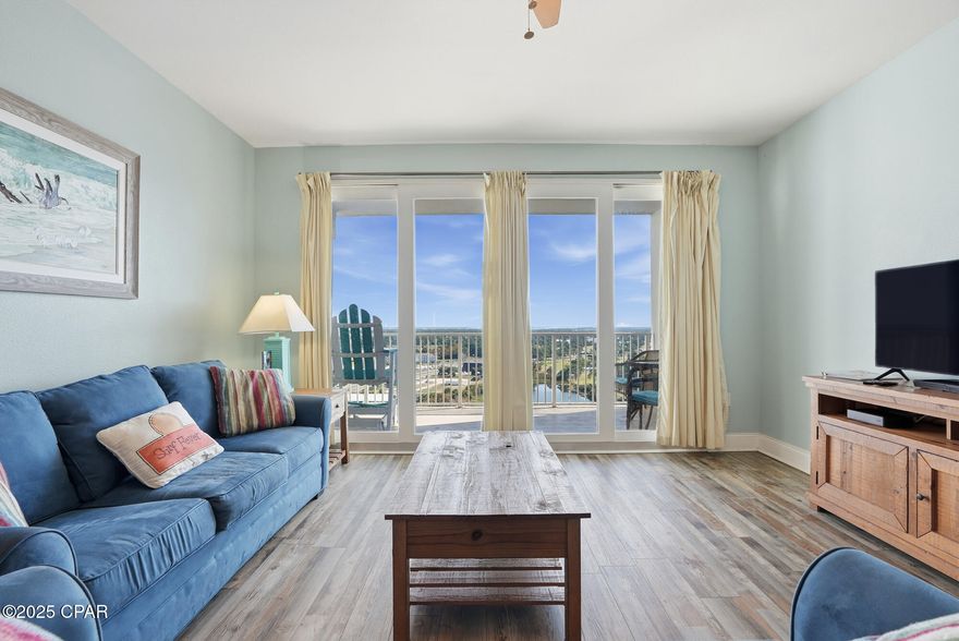 Come tour this spacious Lakeview 2BR/2BA condo—PLUS a private bunk area that functions like a third bedroom! Located at the popular Laketown Wharf Resort, you'll be in the heart of all the fun and excitement of Panama City Beach, just steps from the world-famous white-sand beaches, shopping, dining, and entertainment. This wonderful condo sits on the lakeside of the building, offering peaceful daytime views and sparkling city lights at night. Inside, you'll find new kitchen appliances, a stylish tile backsplash, and a combination of ceramic tile and luxury vinyl plank flooring throughout. The extra-large balcony is accessible directly from the master bedroom—perfect for morning coffee or evening relaxation. At Laketown Wharf, you're surrounded by amenities designed for the entire family, including: Beach access directly across the street, Five distinctive pools, 810 Billiards & Bowling, Kids Funscape playground, Splash Bar & Grill, Gulf-view fitness center, covered garage parking and A 52,000 sq. ft. lakefront boardwalk featuring shops and dining. You're also just a short drive to Pier Park, Topgolf, and the newly opened Dolly Parton's Pirate Theater. Whether you're seeking a vacation escape, a strong rental investment, or a full-time coastal home, this condo is your opportunity to own a piece of paradise. Schedule your private showing today!
