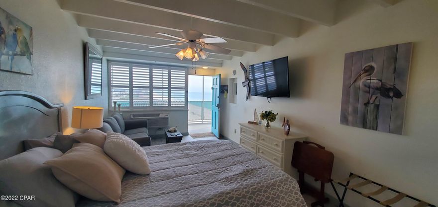 Here is your chance to own a studio condo at iconic Fontainebleau on the top floor east side of the building offering exceptional Gulf views. Beautifully renovated turn-key ready for a new investor or to make it your own personal piece of paradise.  This Co-op is one like no other. It's the only building on the beach where the owners own the rights to the land.  This investment property brings in about 40K gross a year.  Contact your favorite agent today for showings.