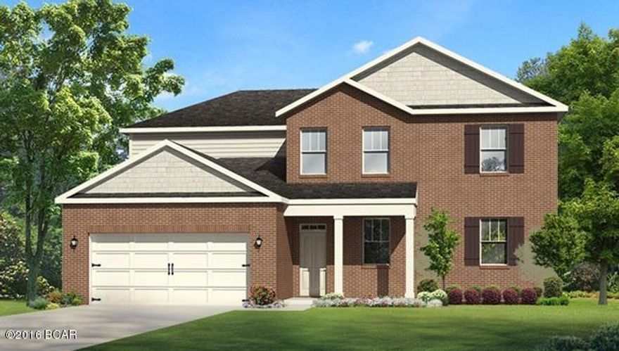 The Fairview is a two story floor plan with a large back porch!  2,594 sq. ft. featuring 5 bedrooms, 2.5 baths, dining room, breakfast area and a 2 car garage. The master bedroom is just off the back side of the house on the 1st floor and the master bathroom features a large walk in closet, separate linen closet, dual vanity, and separate large tub and shower. All the of the remaining bedrooms are located upstairs with an added bonus room and full bath. "Pictures, photographs, floor plans, elevations, features, colors and sizes are approximate for illustration purposes only and will vary from the homes as built. Home and community information including pricing, included features, terms, availability and amenities are subject to change and prior sale at any time without notice or obligation."