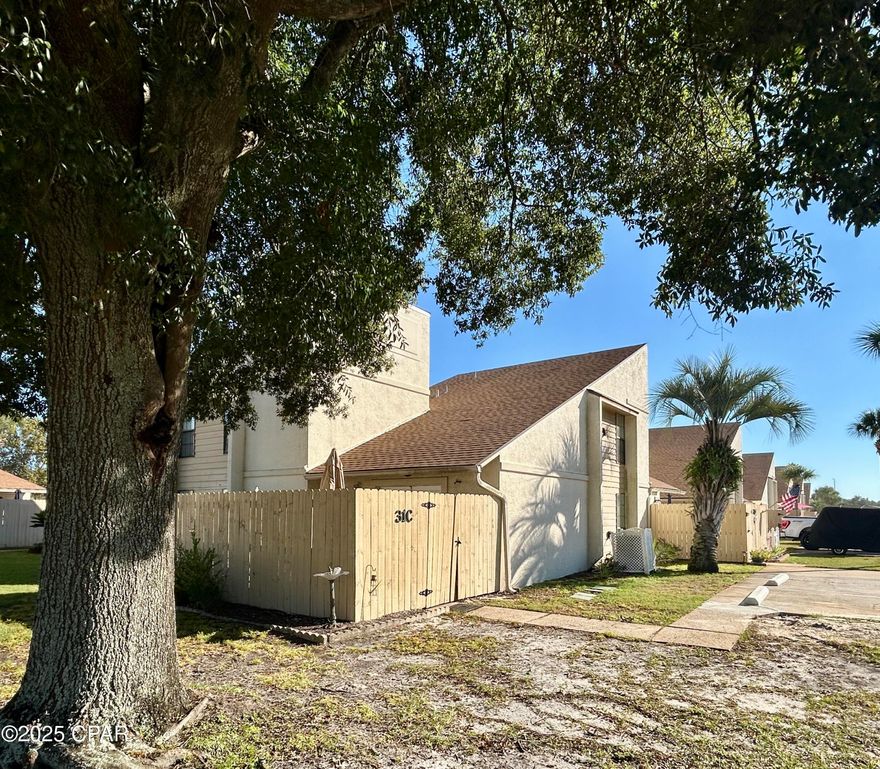 Nice gated complex across the street from the beach on the west end of PCB. Complex is currently getting new paved streets. Many amenities are offered, including several pools, hot tub, mini golf, basketball, game room, community room and access to the beach. Golf cart parking is available at the front gate for easy access to the beach.