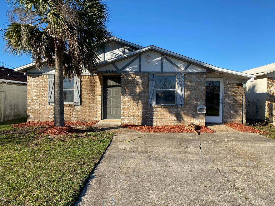 Cute house, great floor plan, ally access, and a sizeable backyard! This home is tiled throughout, contemporary in style, with lots of windows for a light and airy feel! Located close to Tyndall AFB and not far from Eastern Shipyard, this home would make a great first home or rental!