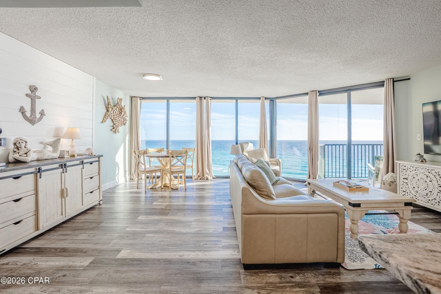 Rare direct Gulf-front penthouse condo in the highly sought-after Sunbird community with breathtaking beach and water views. This light-filled unit features an open-concept living and dining area and a private balcony overlooking the emerald waters of the Gulf of America. Proven income-producing property with strong rental performance (2024: $93,980.75 | 2025: $88,362.92). Resort-style amenities include multiple beachfront pools, fitness center, tennis/pickleball courts, BBQ areas, gated entry, and private beach access. Prime walkable location near dining, shopping, and entertainment. Exceptional opportunity for a high-performing beachfront investment or luxury vacation retreat.