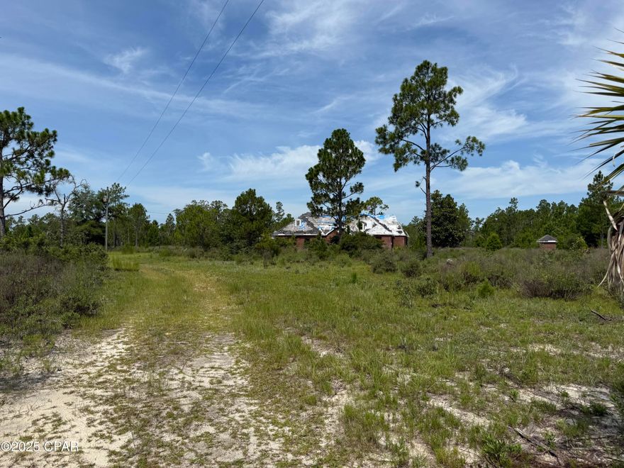10 acres in the country in Calhoun County with over 2600 square ft shell of a brick home that once was a beautiful place.  This house is damaged due to hurricane Micheal.  It will need a lot of work to get it back to original status.  Have room to live a country life.