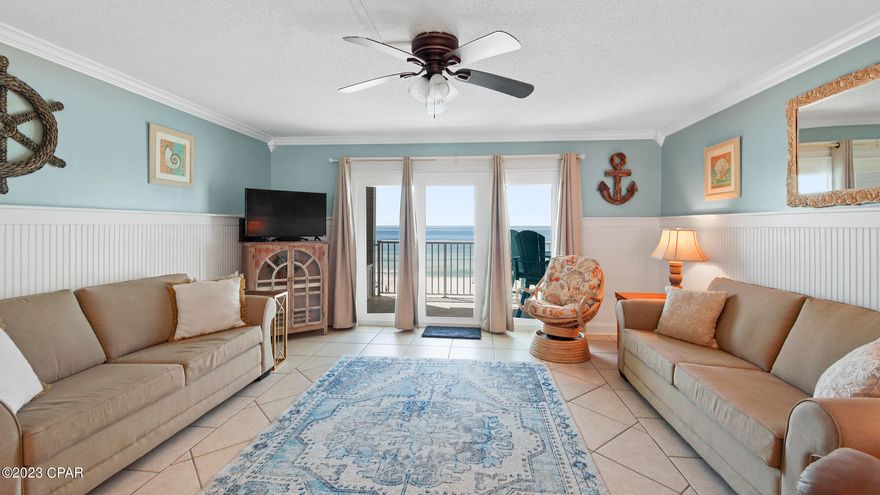 Looking for the ultimate beachfront paradise? Look no further than this hidden gem! Located on the 4th floor of a pristine, low-density complex, this Gulf-front condo offers stunning views of the turquoise waters of the Gulf of Mexico.

Step inside this fully updated turnkey condo and prepare to be wowed. The spacious living room offers plenty of room for lounging with friends and family, while the oversized bedroom features two queen beds and two full bathrooms, making it the perfect spot for a peaceful night's sleep. With room for up to eight guests, this beachy abode is ideal for hosting visitors or simply relaxing in solitude. The kitchen boasts beautiful granite countertops and elegant ceramic tile flooring, creating the perfect space to prepare meals and entertain guests. And with cozy beach-inspired decor throughout, this condo offers the perfect mix of comfort and style.
But the fun doesn't stop there! Step outside and discover the complex's impressive amenities, including a deck area with an in-ground pool, grilling area, picnic tables, and chairs. Plus, with a private entrance to the white sandy beaches just steps away, you'll have easy access to all the fun and relaxation the beach has to offer.

And that's not all. This resort-style complex also features tennis courts, an owner's lounge, game room, and shuffleboard courts, making it the ultimate destination for anyone looking for a truly unforgettable beachfront getaway. 
Each unit has its own laundry room and utility room in breezeway directly across from front door. Mariner West has recently passed all State of Florida inspections for condominium structural integrity. The building (paid for by the homeowner's association) has the following new additions: roof, exterior and balcony paint, storm rated sliding doors w/thermal glass, windows. Pets are allowed for owners. Mariner West is located close to restaurants, the marina, and St. Andrews State Park.