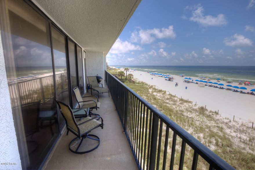 Are you looking for the BEST FLOOR PLAN on the beach? This is it! 60 ft. of gulf view from living room, dining room, kitchen, and both bedrooms. Huge rooms, huge closets(lg. enough for bunk beds) Split floor plan with a master suite on each end of the condo. Condo has been updated with Granite counter tops, new cabinets in kitchen and bathrooms, stainless steel appliances, new flooring, and the Master bath with a walk in tile shower.  This won't last long as Seachase condominiums rarely come on the market.