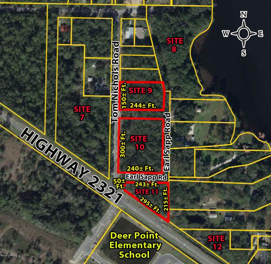 Excellent 0.85 Acre Residential Development Opportunity near the Deer Point Elementary School on Tom Nichols Road. This site is noted as Site 9 on the property aerial. Zoned Agriculture/Timberland (AG-2) in Unincorporated Bay County, rezoning & access to municipal water & sewer would require annexation into the City of Lynn Haven.  Additional vacant waterfront and interior land parcels available from .84 acres to 130 acres along the Highway 2321 corridor in the Deer Point Lake and North Bay area.