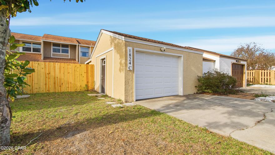 Welcome to 1824 Mallard Drive, Unit C, a well-maintained and conveniently located townhome in Panama City! This 2-bedroom, 1.5-bath attached unit offers 1,147 square feet of functional living space, perfect for first-time buyers, small military families, or savvy investors.
Located just a short drive from Tyndall Air Force Base, this home is perfect for those wanting to stay close to base while still enjoying privacy and low-maintenance living. The main level features a comfortable living area, half bath for guests, and an efficient kitchen with ample storage. Upstairs, you'll find two generously sized bedrooms and a full bath, offering privacy and practicality.
Whether you're looking for a primary residence, long-term rental, or investment opportunity, this townhome checks all the boxes with strong rental potential and a desirable location. Convenient to shopping, dining, schools, and major roadways—this is an opportunity you don't want to miss!