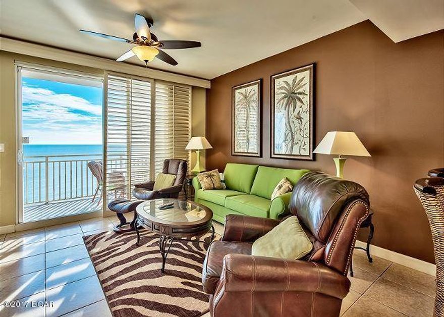 Beautiful two bedroom condo on the 12th floor of Splash Condominium. There is 18 inch tile throughout this professionally decorated condo. Decorating features include upgraded GE Profile appliances, 9' ceilings, granite counter tops, new commercial grade sofa sleeper, and 3'' plantation wood shutters throughout. New HVAC installed April 2019. Beach chair service paid through 2017 season. Coastal Green Air (CGA) thermostat system with dehumidifier, A/C shutoff on balcony doors, plus water heater shutoff when unit is vacant. Rental management report shows 2018 rentals 35k gross, 28k net to owner(real, not a projection. Statement available). Splash Condominium is a family oriented resort offering a spectacular array of amenities.
