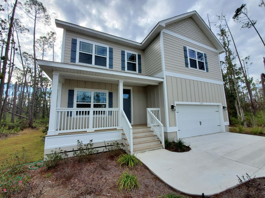 Construction is complete! 3/2.5 with a large bonus room! . Fantastic design and spacious floorplan. Bright and airy with plenty of natural light. Beautiful hardwood flooring throughout main rooms. Recessed lighting, raised ceilings and a craftsman trim package. Kitchen boasts beautiful white cabinetry, granite countertops and a stainless steel appliance package. Granite countertops in the bathrooms, custom tile shower in the master. Laird Point is a gated waterfront community on a peninsula over looking East Bay. Great Proximity to fishing and boating, just minutes from Tyndall Air Force Base.