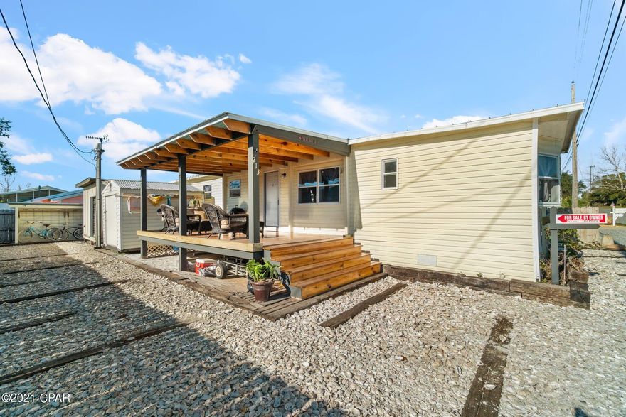 CURRENTLY UNDER CONTRACT - SELLER ACCEPTING BACK UP OFFERS.  Cute as a button primary or vacation home or vacation rental near dedicated Laguna Beach!  This vintage mobile home is in an area of beach cottages just 1.5 blocks to dedicated Laguna Beach!  No crowds or high rises - just residents and vacationers on a wide stretch of private beach.  A beach home the way it used to be!  Short term rentals ARE allowed in this community.  Freshly renovated - Contact your Realtor today for a showing!