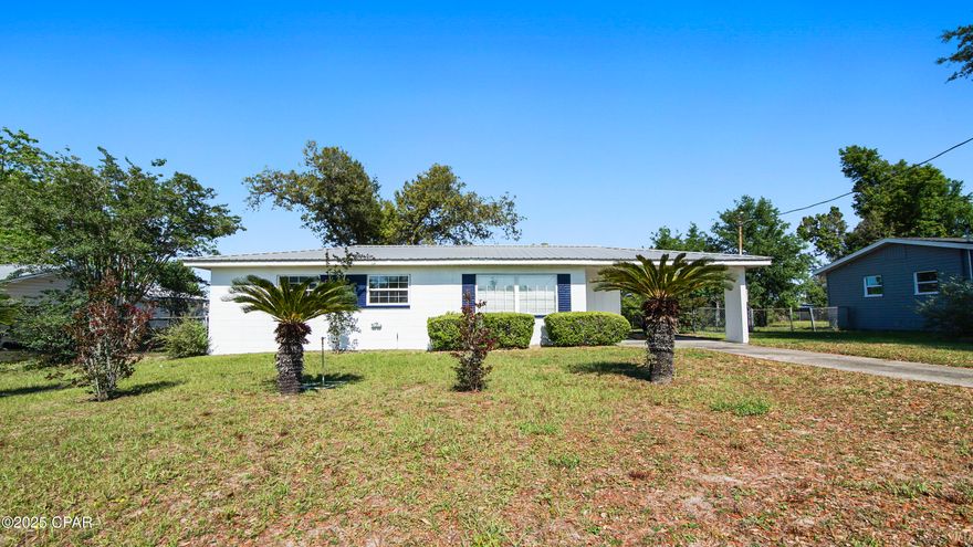 Charming 3-Bedroom Home with Modern Upgrades and Prime Location

Welcome to this beautifully updated 3-bedroom, 1-bath home featuring 1,184 sqft of comfortable living space. Step inside to discover new luxury vinyl plank (LVP) flooring throughout and an updated kitchen complete with stainless steel appliances and ample cabinet space. Florida room offers the perfect spot to relax or entertain.

Built with durable block construction and metal roof. This home includes a large, fully fenced backyard—ideal for pets, kids, or weekend gatherings—and a covered carport for convenient parking.

Located just minutes from shopping, gyms, and Tyndall Air Force Base, this move-in-ready property offers both comfort and convenience. Don't miss out on this fantastic opportunity—schedule your showing today!