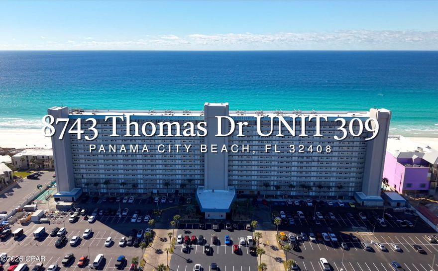 Wake up to sweeping gulf views and end every day with sunsets over the Emerald Coast in this stunning 3rd-floor, gulf-front condo at The Summit, Unit 309. 

Perfectly positioned overlooking the gulf-side pool and sugar-white sands, this turn-key, fully furnished residence delivers effortless coastal living with front-row views of Panama City Beach's iconic emerald waters, just steps from the shoreline and a quick minutes walk to paradise.

Inside, the open and airy layout is designed to maximize the view. The living area and breakfast bar frame the Gulf beautifully, creating the perfect backdrop for morning coffee or evening cocktails. A full kitchen features a refrigerator, range, dishwasher, and generous counter space, while the stacked washer and dryer add everyday convenience. The primary bedroom offers privacy and comfort, complemented by hallway bunk beds and a 1.5-bath layout with a shower/tub combo, allowing the condo to comfortably sleep 4-6 guests.
This residence is rental-ready and built for performance, with projected rental income estimated at $24,000-$32,000 annually, making it an exceptional option for both short-term and long-term rental strategies. 

Ownership at The Summit unlocks a true resort lifestyle. Enjoy two large beachfront pools, hot tubs, a fitness center, tennis and basketball courts, shuffleboard, picnic and grilling areas, and direct beach access. On-site conveniences include a tiki bar, market, and Bikini Bob's restaurant, making it easy to settle in and stay awhile. The gated community also offers on-site security and ample open parking.
The location is only getting better. Situated on Thomas Drive near St. Andrews State Park, marinas, shopping, dining, and entertainment, the area continues to grow adding even more appeal for investors and vacationers alike.  Whether you're searching for a high-performing income property, a low-maintenance second home, or your own slice of Gulf-front paradise, this condo delivers views, lifestyle, and opportunity in one unforgettable package.  All information deemed reliable but not guaranteed and buyer to verify.