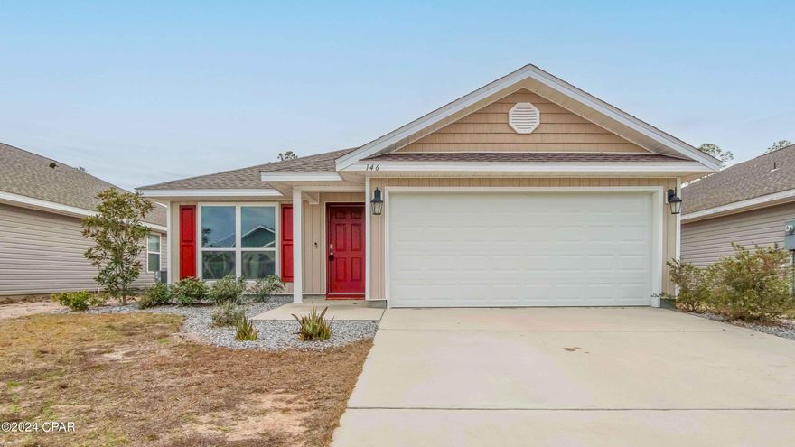 CURRENTLY UNDER CONTRACT, SELLER WILL CONSIDER BACKUP OFFERS. Welcome home to this nice property nestled within the fabulous Community of Fanning Bayou. Step inside, and you'll immediately appreciate the inviting ambiance of the open floor plan. The kitchen is a chef's delight, with ample cabinetry, a pantry, generous counter space, and a convenient island. Entertain effortlessly in the spacious dining room overlooking the expansive living area, perfect for hosting gatherings with friends and family. Retreat to the primary bedroom, complete with a spacious bathroom featuring a double sink vanity, a shower/tub combo, and a sizable walk-in closet. The additional three bedrooms offer plenty of space and storage. Plus, enjoy the convenience of a large laundry room with access to the two-car garage, where the washer and dryer come with the purchase of the home. Outside, unwind on the screened back patio or let your furry friends roam freely in the expansive fenced backyard. Residents of this community enjoy access to resort-style amenities including a pool, playground, gas grills, and hot tub. With its proximity to Tyndall Airforce Base (only 22 miles), Panama City Beach, Lynn Haven, and Panama City, this location offers both convenience and quietness people love.