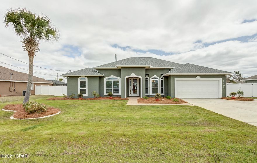 Beautiful 4 bed, 3 bath home with a pool! This home features a split floor-plan with a master bed that has its own private entrance to Florida room, ensuite bath with double vanities, walk-in closet and soaker tub. Kitchen has Quartz countertops, stainless appliances, breakfast bar and a gas range w/double oven. The fireplace can be seen on both sides of the wall in the living room and the office/bonus room. The other three bedrooms are good sized two share a bath, plus the third bedroom includes an ensuite bath of its own. The Florida room offers extra space to relax or entertain. A fiberglass pool and large backyard with privacy fence make up your personal oasis. There's plenty of room to park a trailer or boat in the oversized driveway. Don't hesitate to schedule a private tour today!