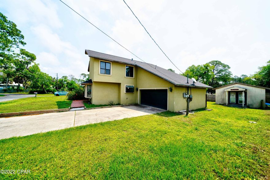 3625 E OHenry, North Lagoon Drive, East End of PCB, quiet street, few neighbors, privacy as well as convenience, close to restaurants, the Gulf and sugar white sands are just a few minutes away! Home features, three bedrooms and three full baths, large yard w/ room for a pool, RV / boat storage, and no HOA! Bedroom on the first floor with family room and kitchen w/ breakfast nook. Second story, additional family room/home school/play area. Master Suite with private balcony and updated master bath. Exterior highlights, gated courtyard w/ brick pavers, separate workshop building w/ power, and plenty of parking! Opportunity for primary owner or investment on PCB! Come visit today!