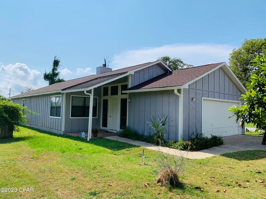 CURRENTLY UNDER CONTRACT, SELLER WILL CONSIDER BACKUP OFFERS.  Location Location Location!  This home is located in the heart of Lynn Haven.   If you are moving to Bay County, then everyone wants to move to Lynn Haven. This home is just down the road from public boat ramp (Leslie Porter Wayside Park), Sharon J. Sheffield Park and Amphitheater, Publix, Super Walmart, Starbucks, Shopping, Restaurants, new walking trail, Cain Griffin Park and Lynn Haven Sports Complex. So much to do in Lynn Haven! Lynn Haven is also a short drive to the 23rd Street corredor and only 25 minutes to Panama City Beach.  No HOA fees or HOA restrictions.  Home features fresh interior and exterior paint, new carpet in bedrooms, tile flooring throughout, vaulted ceilings and wood burning fireplace.  The exterior of the home has a side covered patio off dining area and an 8x20 covered back patio off the master bedroom and bedroom 2.  Home sits on a corner lot for easy rear access.  Call your favorite Realtor today, this affordable home will not last long!