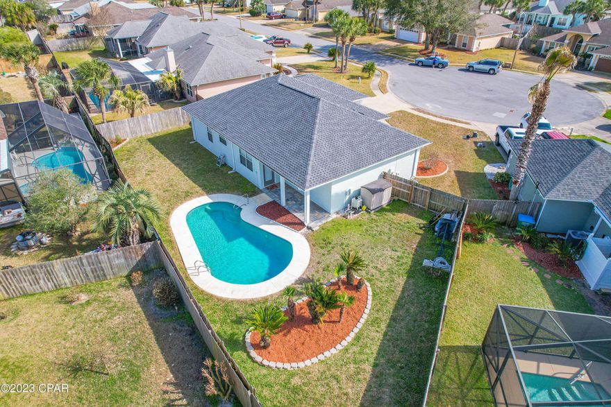 This beautiful home is a 3 bedroom, 2 bath with a Pool & only 0.5 mile walk to World's Most Beautiful Beaches. Great size lot, in a Cul-de-sac in the desired Summer Breeze subdivision in Panama City Beach. Access from Front Beach and Back Beach Road with underground utilities, sidewalks, street lights and a golf cart friendly community. Home also includes nice walk-in closets in each bedroom, gas fireplace, and a fully fenced backyard. New Roof installed in September 2020. Granite countertops and sinks installed in the kitchen & bathrooms in April 2019. New HVAC was installed in March 2016. New hot water heater installed June 2018.  ALL cabinets redone July 2017.

**Possible flooring allowance with acceptable offer.