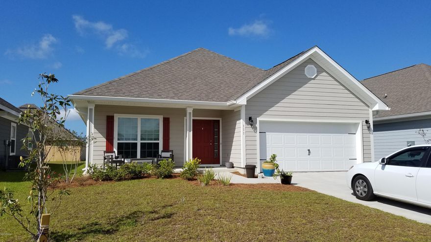 Beautifully appointed 3 bedroom, 2 bath home with open concept floor plan in the heart of Panama City! The home is located next to North Bay Haven Charter Academy and the community features a picnic area, fire pit, pavilion/gazebo, and community pool. The open floor plan boasts a spacious living area and kitchen with luxury vinyl plank flooring, and carpet in the bedrooms. Kitchen offers granite counters, shaker cabinets, stainless appliances and a center island. Formal dining room/home office is just off the front entry. Featuring a split BR plan, the expansive master BR is on the back side of the home with views of back yard. Master has trey ceilings, carpet, and en suite bathroom with double vanities, tub, walk-in shower. 2-car garage; Washer/dryer hookup. *Pets negotiable $250 pet fee.