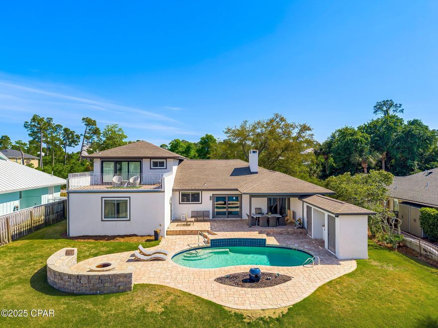 BACK on the MARKET with major upgrades! Newly repaired seawall and brand-new decking!

THE OPPORTUNITY YOU HAVE BEEN WAITING FOR!

 This 4-bedroom, 3-bathroom POOL home is located in the gated Bay Point Community on the canal with gulf access!! known for being one of the most coveted living communities in Panama City Beach!  
Entertaining guests by the pool will be pleasant, especially with a BBQ, fire pit and canal views!!
 A large foyer entry, living room with fireplace, dining room, a cozy kitchen, and a den/media room meant for movie night.
 Master bathroom is located on the first floor with beautiful canal views and a sauna. One guest bedroom & bathroom downstairs. Second level includes two guest bedrooms, one with a sundeck overlooking the pool and canal!
Enjoy views of the canal from multiple rooms in the home and have dolphin sightings be part of your everyday life! Don't miss this opportunity to claim this waterfront paradise as your own!