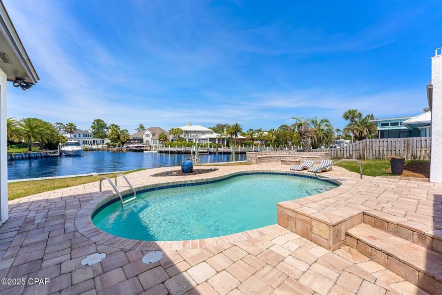 BACK on the MARKET with major upgrades! Newly repaired seawall and brand-new decking!

THE OPPORTUNITY YOU HAVE BEEN WAITING FOR!

 This 4-bedroom, 3-bathroom POOL home is located in the gated Bay Point Community on the canal with gulf access! Known for being one of the most coveted living communities in Panama City Beach. 
Entertaining guests by the pool will be pleasant, especially with a BBQ, fire pit and canal views.
 A large foyer entry, living room with fireplace, dining room, a cozy kitchen, and a den/media room meant for movie night.
 Master bathroom is located on the first floor with beautiful canal views and a sauna. One guest bedroom & bathroom downstairs. Second level includes two guest bedrooms, one with a sundeck overlooking the pool and canal.
Enjoy views of the canal from multiple rooms in the home and have dolphin sightings be part of your everyday life! Don't miss this opportunity to claim this waterfront paradise as your own!