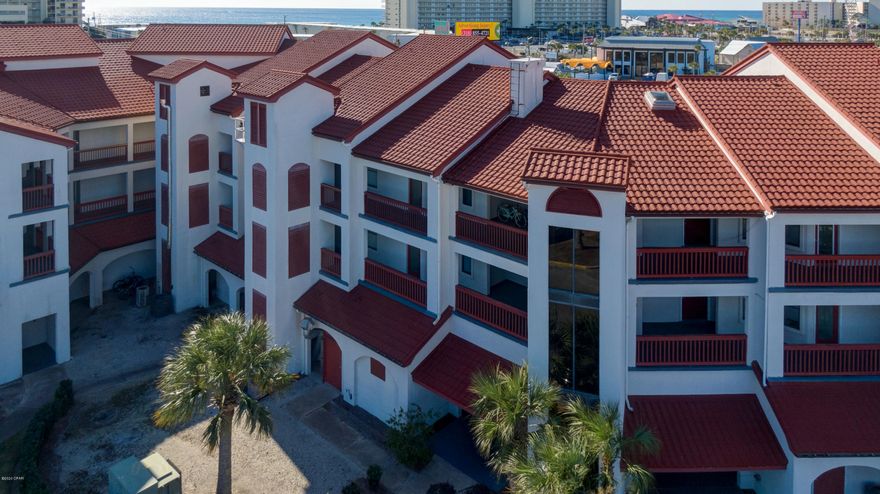 Currently Under Contract, Seller Accepting Backup Offers - Looking for an AFFORDABLE, NEWLY RENOVATED, fully furnished, condo in Panama City Beach? This is it. Third floor unit - with elevator making this property handicap accessible! St. Thomas Villa Square is a lagoon front complex with access by boat to the Bay or Gulf and within walking distance to the World's Most Beautiful Beaches (1,500 feet to the public beach access)! Great rental unit or your own little hideaway. Complex has community pool, tennis courts, picnic area with grills, sauna, shuffleboard, community room, boat docks and slips as well as gated boat storage area with water hose. Pet walk area. This efficiency includes a private balcony, double vanity in the bathroom, tile flooring throughout, pull-out sofa bed and a Murphy bed for extra space; there are sleep arrangements for up to 5 people with a foldable partition room divider for privacy. Restaurants, shopping, amusement parks also within walking distance. The property comes fully furnished so you can add personal items to make it feel like home. LOW HOA FEE'S OF $313.95 PER MONTH INCLUDE: Insurance, Water, Garbage, Sewer, Cable and Internet, Grounds keeping, Pest Control, Gated community, Pool, Sauna, Dock, Shuffleboard, Picnic Area with BBQ Grills, and Management. Boat dock can be used for short term and is a straight shot down the lagoon to Shell Island and the pass to Gulf of Mexico. All sizes are approximate.