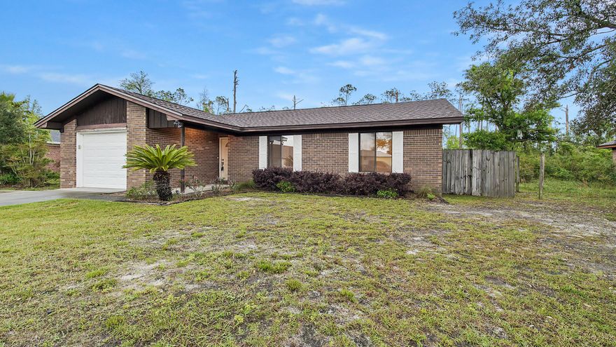 Great home for a first time home buyer or Investor! 3 bedrooms, 2 bathrooms, freshly painted, new roof, new a/c.  nicely landscaped with a large backyard and covered patio. Close to shopping, schools, and Tyndall AFB.