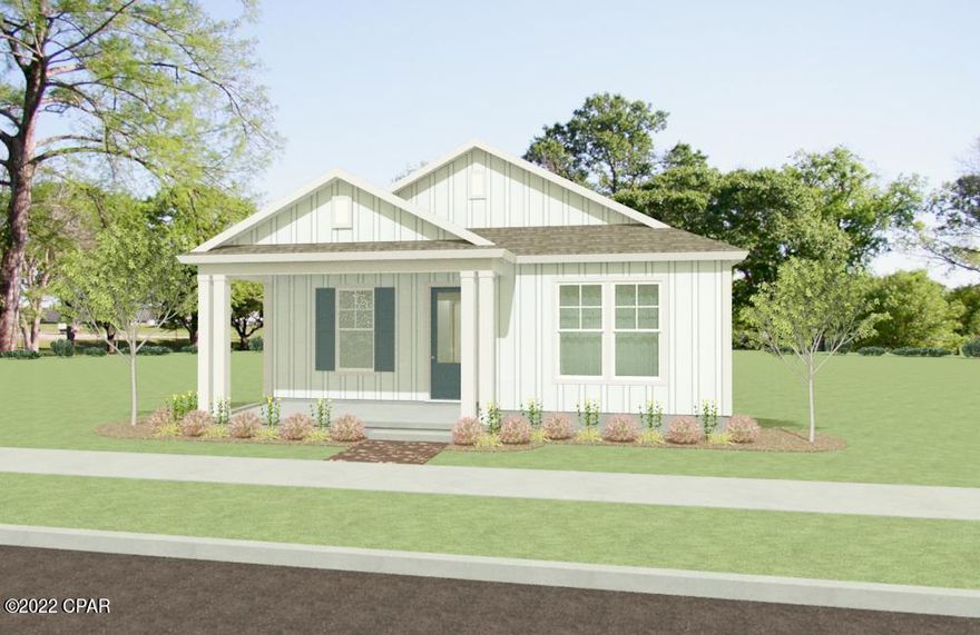 The Perdido by Samuel Taylor Homes SweetBay is an open floor plan with 9 and 10 ft ceilings and spacious living and dining room is ideal for entertaining. The island kitchen has a large pantry, granite countertops, tasteful backsplash, stainless steel appliances, microwave, dishwasher, garbage disposal, and recessed lighting. The laundry room is just off the kitchen and master bedroom. The master bedroom is a split plan away from the living space and other bedrooms. With a walk-in master bath closet, the master bedroom showcases trey ceilings, a tiled bathroom, double vanity, and roomy shower.