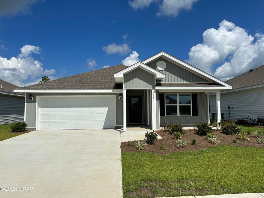 When you enter the Cali floorplan through the prairie door you will notice immediately the brightness of the entry hallway.  This 4 bedroom 2 bath, 1830 square foot, home is an open floorplan with two bedrooms separated by a full bathroom at the front of the home and one bedroom across the entry hallway affording family and friends alike privacy when visiting.  The large kitchen island overlooks the dining room and living room allowing all to be together or doing individual tasks in each area.  The main areas of the home as well as the bathrooms and laundry have beautiful luxury vinyl plank while the bedrooms offer plush carpeting.  The spacious primary bedroom leads to the large bathroom featuring a soaker tub, large shower, water closet, and a massive closet. Offers a huge backyard.