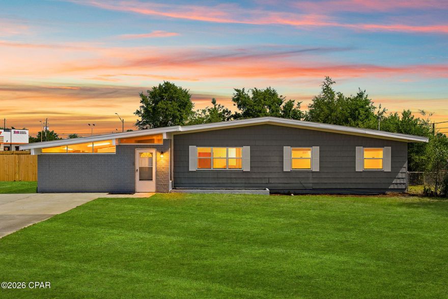 Mid-Century Character Meets Modern Convenience in Forest Park!  This home contains 3BR, 2BA and a bonus room for your personal intentions totaling 1,424 SF and has been meticulously maintained!

Discover the perfect balance of classic Florida charm and contemporary living at 1202 Emory Drive. This solid block construction home, nestled in the heart of Panama City, offers an inviting floor plan that flows seamlessly from the bright living area to the spacious kitchen--perfect for hosting gatherings. Step outside to a generous, fenced-in backyard that serves as a private oasis for weekend BBQs or gardening. Situated just minutes from the 23rd Street shopping district, local medical facilities, and a short drive to the white sands of the Gulf, this home offers a central location with a neighborhood feel. The home has a newer hot water tank, and the roof was replaced after Hurricane Michael which should ensure peace of mind for years to come. Schedule your private tour today to experience this Forest Park gem!

Washer and Dryer do not convey.

PLEASE NOTE THAT LAWN HAS BEEN AI ENHANCED DUE TO OUT OF SEASON.