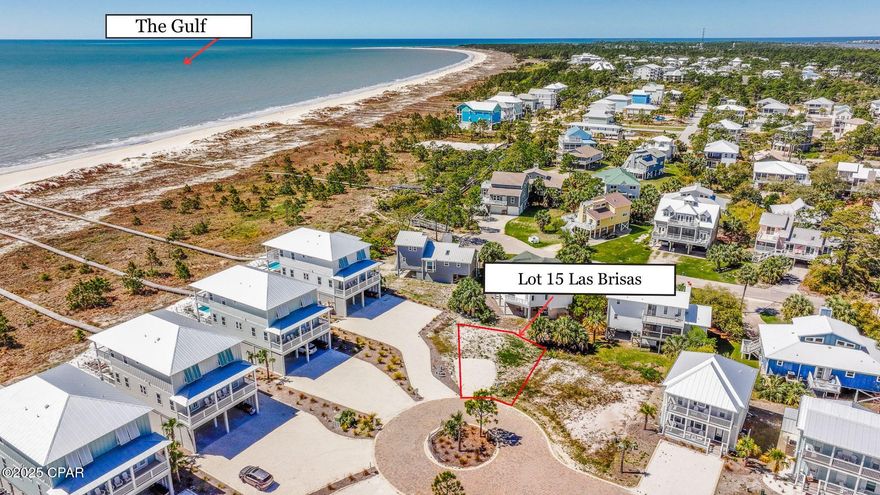 MUST-SEE FIRST-TIER LOT IN DESIRABLE VILLA DEL SOL COMMUNITY! Imagine designing your coastal dream home with spectacular Gulf views just steps from pet-friendly beaches and the pristine waters of St. Joseph Bay. This premier first-tier homesite offers an extraordinary opportunity in one of Cape San Blas's most desirable communities. This exceptional property comes complete with everything needed to begin construction immediately—DEP permit in hand, custom house plans, structural engineering, full Architectural Review Committee approval, established road-base with rock driveway, and paid water tap. Nothing comparable exists this close to the water anywhere on the Cape. Distinguished by elegant brick-paved streets, private boardwalk beach access, and a refreshing community pool, Villa del Sol creates the perfect setting for luxury coastal living: thoughtful development includes just nine gulf-front properties, nine first-tier lots, two bay-front parcels, and 31 limited-view interior homesites. Architectural guidelines and underground utilities ensure lasting neighborhood appeal and protected property values. Whether as your personal vacation sanctuary or lucrative rental investment, this property presents the ideal opportunity. Embrace the coastal lifestyle—kayak and fish from the shoreline, collect seashells during peaceful beach walks, or observe fascinating wildlife in their natural habitat. Nearby family-friendly Salinas Park offers pickleball courts, horseback riding, and miles of paved trails perfect for walking and cycling adventures. Don't delay—lots in this exceptional community are selling quickly! Call today to schedule a tour and LIVE THE BEACH LIFE!