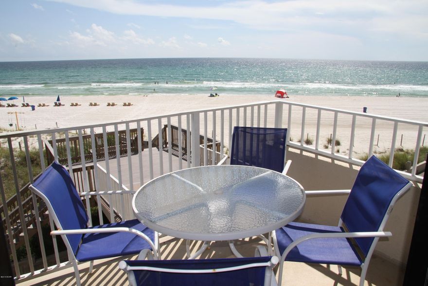 There is nothing better than owning the opportunity to live a beach lifestyle on the quiet east end of Panama City Beach. The Dunes of Panama, a well managed and maintained condominium complex, delivers great amenities and has one of the lowest HOA fees in the area.  With beautiful dunes, one of the largest tracts of white sugar sands in the area at just about 1500 feet,  three pools - one seasonally heated, lighted tennis courts, basketball court, shuffleboard, poolside gazebos and barbecue grills, you won't need to venture much outside the gates to enjoy that beach lifestyle here.  The A building is situated on the western end of the complex, and this unit's location affords you the opportunity to watch the sunsets with unobstructed views from your private balcony and master bedroom. This unit has been well maintained and is positioned in the market to sell quickly. Two spacious bedrooms and baths, and a roomy living area make the unit comfortable for you and your guests. Should you choose to use this unit for rental income, the potential is there to receive strong returns on your investment.    Call your favorite realtor for a showing appointment. This is one unit you don't want to miss!  Room sizes are approximate, and if important should be verified by buyer.
