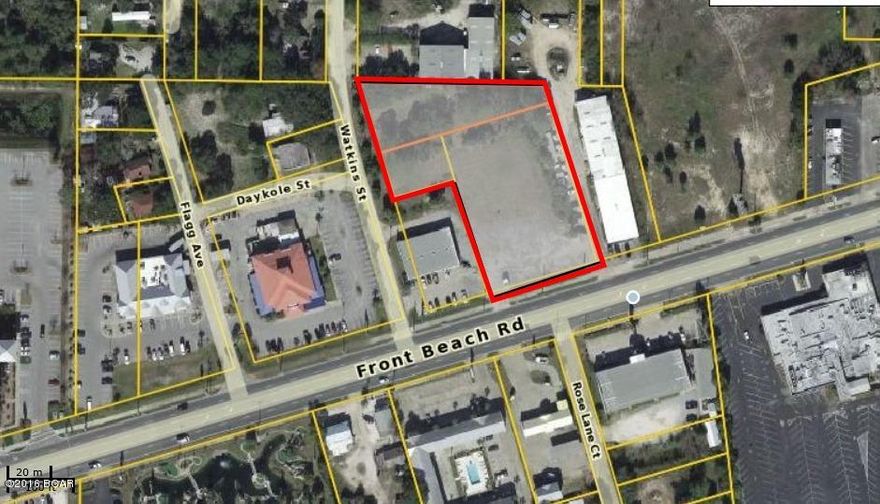 CURRENTLY UNDER CONTRACT, SELLER ACCEPTING BACKUP OFFERS.  Almost 2 acres of prime Front Beach Rd commercial property.  More property available as an assemblage.  Hotel or business site.  All info is approx and Buyers should verify if important.