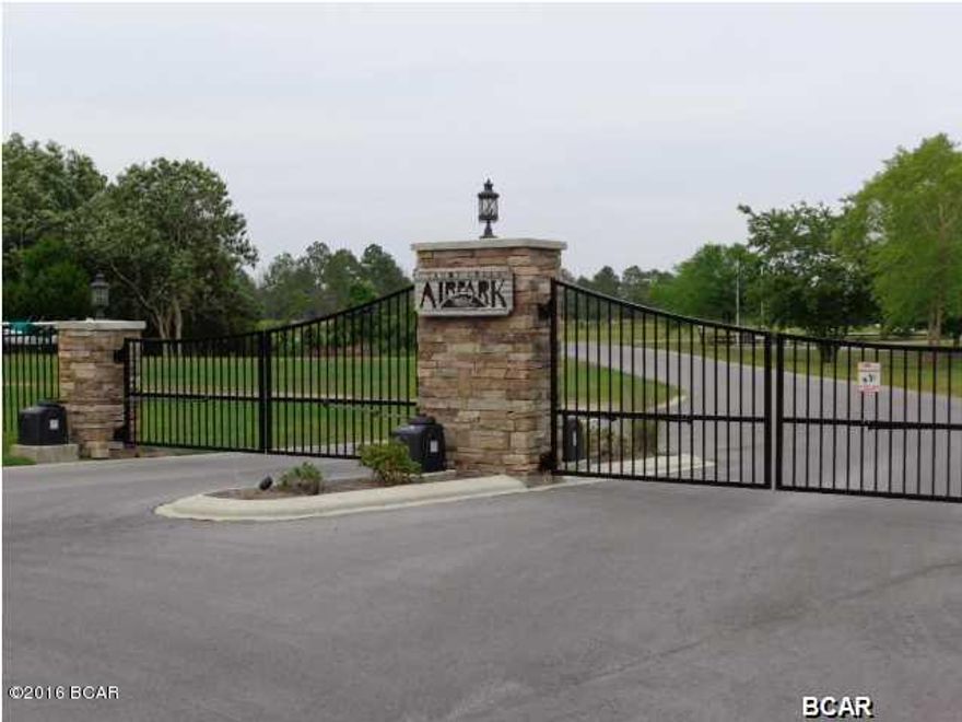 This is a homeowners airpark with the FAA airport designation of 75FL located on the New Orleans Sectional chart. It is a gated community just east of Panama City Florida and features a paved 3200 foot runway with lights and beacon for night operations and a EAA Chapter on the field. The community has 94 residential lots with 3 commercial lots. This lot is on a taxiway on the north side of Airway street. More info on the airpark is available on line at their subdivision web site.This is a cleared lot directly on the north side of the runway. This lot sells with the runway assessment paid.