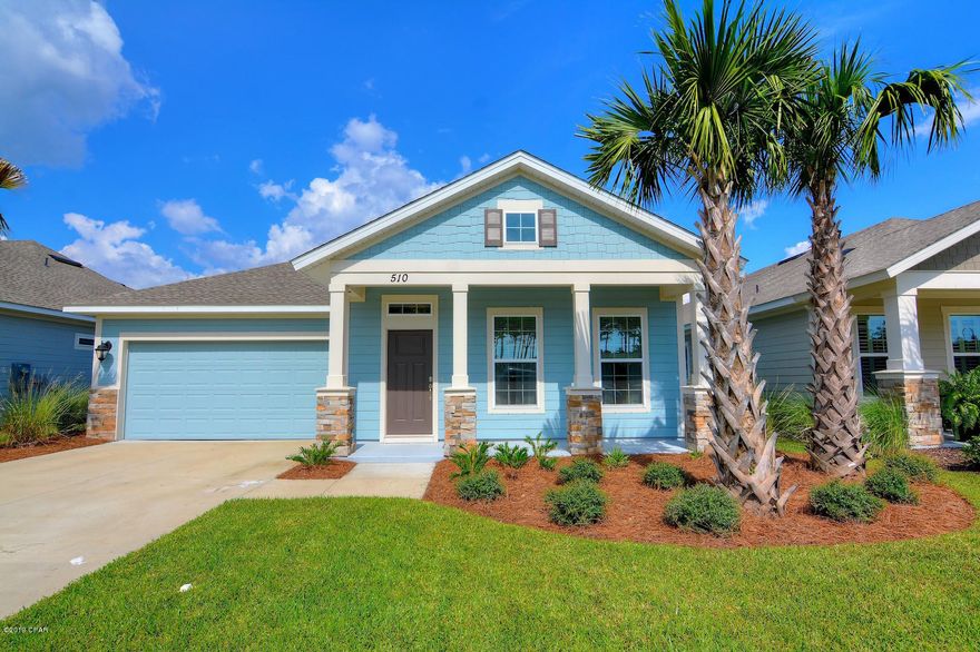 CURRENTLY UNDER CONTRACT, SELLER ACCEPTING BACKUP OFFERS. Do you want to live within walking distance to a good elementary/middle school, enjoy a community with large parks and sidewalks and be right down the street from a grocery store, restaurants, banks and other conveniences? If so, Breakfast Point may be just right for you. Walk the kids to school easily from this beautiful 4BR/2BA+BONUS ROOM, David Weekley energy efficient home. Featuring beautiful floors and a spacious master bedroom and bathroom, this is one of the most popular floor plans in Breakfast Point. The kitchen offers loads of counter space and cabinets, a massive island and is well lit. The open concept is inviting and great for entertaining while the split-floor plan offers privacy when you want it.