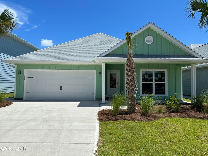 The Rhett is a 4-bedroom, 2-bath home with 1,774 square feet of living space located in WindMark Beach. Standard features of this home include beautiful quartz countertops with undermount sinks in the kitchen and all bathrooms, 5 panel wood doors and engineered vinyl plank flooring throughout the entire home. There are 9-foot ceilings throughout, 11-foot double trayed ceiling in the living room, and 10-foot single trayed ceiling in the owner's suite. Stainless steel appliances included are a free-standing smooth top range, microwave, and dishwasher. This kitchen features a large walk-in pantry, disposal and water filtration system in the Kitchen. WindMark Beach is a tranquil community where one can enjoy the natural settings with boardwalks, walking paths, bike trails, and deeded beach access. WindMark Beach also offers residents numerous luxury amenities and features including a community pool, a gym, restaurants, packaging store/bar, beach equipment rentals, roving security, community fire pit, local shopping, and a versatile community center. Stainless steel appliances included are a free-standing smooth top range, microwave, and dishwasher.  This home also includes a disposal and water filtration system in the Kitchen.  WindMark Beach is a tranquil community where one can enjoy the natural settings with boardwalks, walking paths, bike trails, and deeded beach access. WindMark Beach also offers residents numerous luxury amenities and features including a community pool, a gym, restaurants, packaging store/bar, beach equipment rentals, community fire pit, local shopping, and a versatile community center.