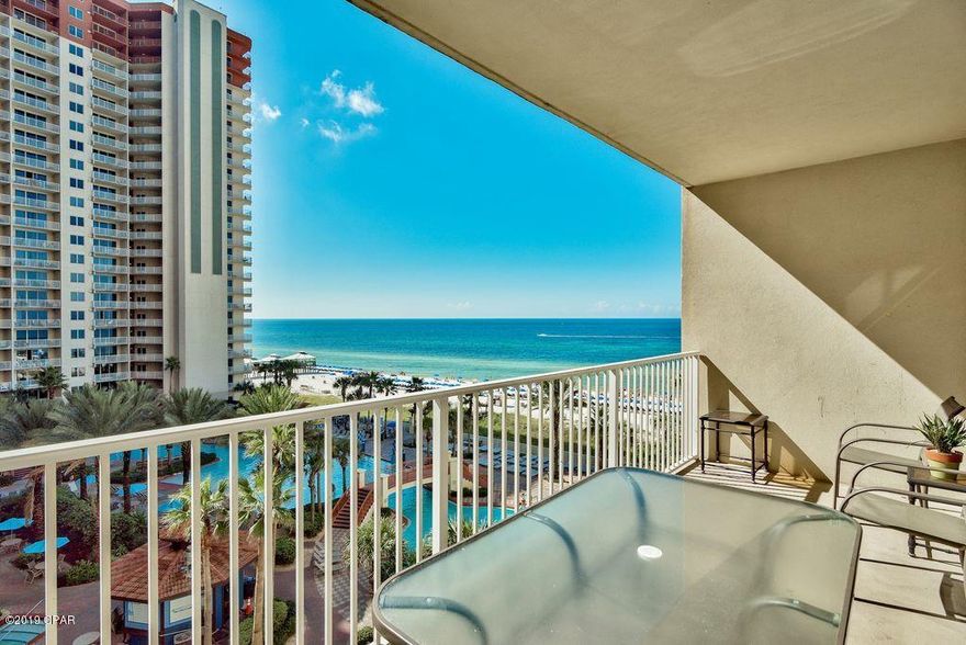 CURRENTLY UNDER CONTRACT, SELLER ACCEPTING BACKUP OFFERS.  This is a beautiful condo on the perfect floor in Shores of Panama.  One bedroom, plus a bunk room.  BUNK ROOM HAS A DOOR, NOT BUNKS IN A HALLWAY.  Bunkroom also has it's own full bathroom.  Full-size washer/dryer.  If you're looking for a condo on a lower floor that rents really well, this could be the one for you.