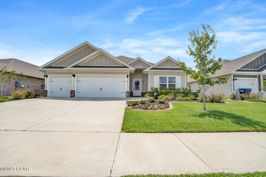 Welcome to 4755 Standing Cypress Drive, a stunning ranch-style home that offers the perfect combination of luxurious living and comfort. Located in the desirable Titus Park subdivision, this beautiful 4-bedroom, 3-bathroom home boasts an open floor plan, high ceilings, and elegant fixtures throughout, making it a dream come true for any family. As you enter the home, you are greeted by a spacious living room with natural light, inviting you to relax and unwind. The living room flows seamlessly into the dining area and the modern kitchen, which comes with stainless steel appliances, granite countertops, and ample storage space, making it ideal for cooking and entertaining. The generous master suite is designed with relaxation in mind, featuring a large walk-in closet and a luxurious en-suite bathroom with double vanity sinks, a soaking tub, and a separate shower. The other bedrooms in this home are also spacious and designed to offer maximum comfort and privacy. The home also features a bonus room that could be used as an office, media room, or extra bedroom. The exterior of the home is equally impressive, boasting a fully-fenced backyard, perfect for privacy, and a covered patio area, perfect for outdoor entertaining. While this home was just built in 2020, that didn't stop the sellers from upgrading it even further. Inside the home they updated the hardware in the kitchen and bathrooms, as well as all the doorknobs. They also installed new ceiling fans, blinds, and curtains. On the exterior of the home, they installed a privacy fence, gutters, and screened in the patio. They added additional landscaping and an irrigation system for the yard, and epoxied the garage flooring. CAT internet cable was also run through the attic. This is only a partial list of the upgrades completed. You need to see it in person to see how much care and effort was put into the house to make it a home. Located just minutes from shopping, dining, entertainment, and the beautiful Gulf Coast beaches, this home offers the best of both worlds - luxurious living, comfort, and convenience. Don't miss out on this opportunity to make this stunning home yours. Schedule a showing today!