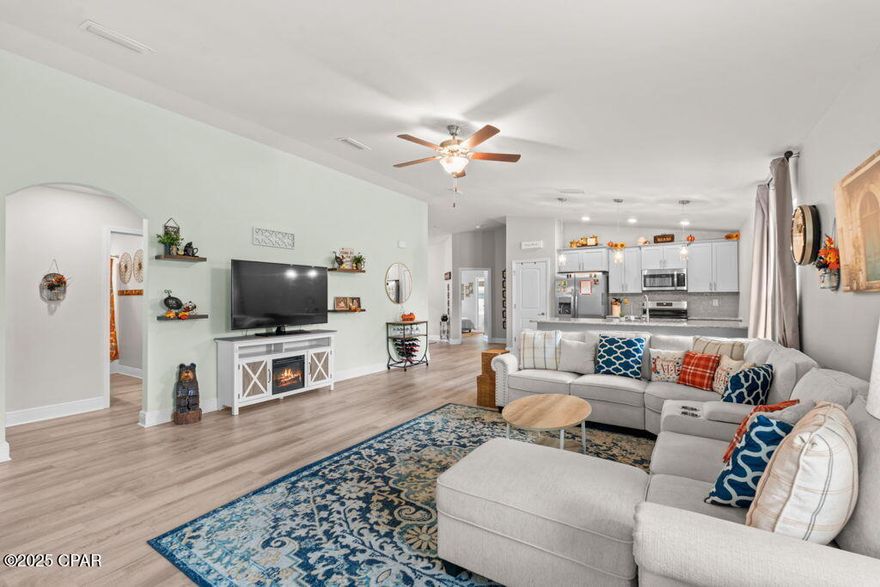 Coastal living meets everyday convenience in this stunning 3-bedroom, 2-bath home just minutes from Tyndall AFB. Nestled in a highly desirable waterfront community with direct access to the Bay and Gulf, this home is a dream for boaters, anglers, and sunset-chasers alike. Durable Hardie board siding, hurricane shutters, and a rear-entry garage deliver both peace of mind and polished curb appeal.
Step inside to discover granite countertops, sleek modern finishes, and thoughtfully chosen upgrades that make the space as functional as it is stylish. Whether you're unwinding after a long day or entertaining friends fresh off the water, this home fits the Florida lifestyle perfectly. Located close to shopping, dining, and everything that makes coastal living irresistible—plus a one-year home warranty for extra confidence.
Bottom line: this isn't just where you live... it's how you live.