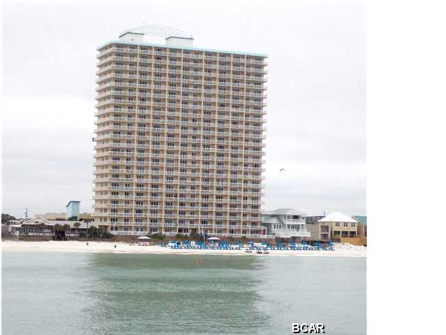 Welcome to paradise! This beautiful Seychelles gulf front condo is the perfect place to enjoy your family getaways in Panama City Beach. The location is premium! With Schooners right beside the complex you can walk over and enjoy the food & entertainment at the beach bar. Seychelles is also walking distance to St. Andrews State Park. You will love, love, love the stunning 9th floor views of the beach from your living/dining area and balcony of this condo. The private master bedroom suite has a bathroom all to itself. The kids will enjoy the bunks built in the hallway and the sofa sleeper with a second bathroom for them to share. The condo easily sleeps 6 with this arrangement so it's almost like buying a 2 bedroom but at a fraction of the cost. It comes fully furnished and rental ready. This is one of the few that includes the unit's electricity in the HOA bill as well as the normal items it covers making it hassle free. Buy with the bookings in place for the rental season! This is an excellent rental if you can keep yourself out of it. Price is firm.