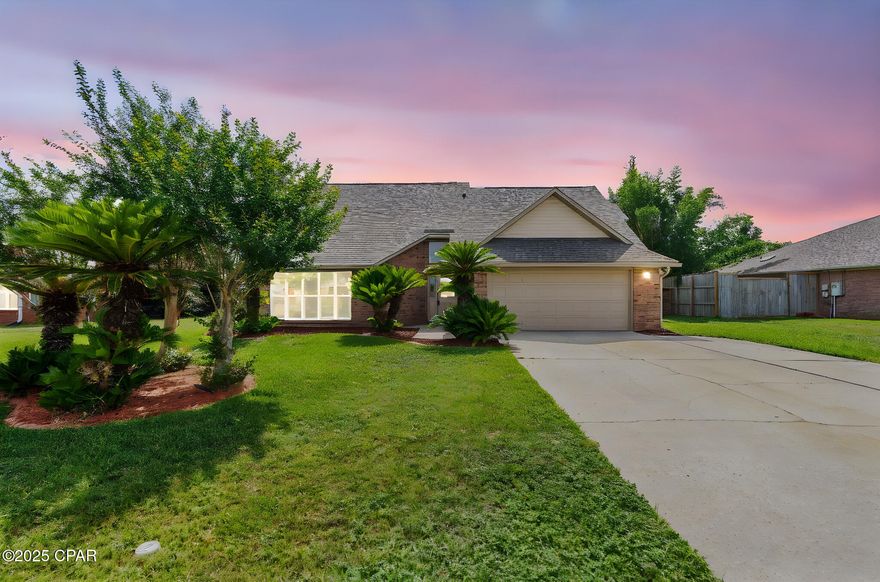 CURRENTLY UNDER CONTRACT, SELLER WILL CONSIDER BACK UP OFFERS.
Welcome to this beautiful 4-bedroom, 2.5-bath home with a inground pool, nestled in the Northshore subdivision 
Step inside to find high ceilings, Luxury vinyl plank floors throughout, and a spacious living area that flows into an open dining room, ideal for those special occasions and family meals. The living room is filled with natural light, thanks to a large picture window overlooking the front yard, creating a warm and inviting atmosphere. A modern LED fireplace adds a touch of elegance. The kitchen is well-equipped with granite countertops, stainless steel appliances, and a sunny breakfast nook. Just beyond, sliding glass doors open to a spacious screened-in patio, overlooking a  beautiful landscaped backyard and your very own inground pool. A full privacy fence surrounds the backyard, creating an ideal setting for outdoor relaxation, entertaining, and enjoying peaceful seclusion.

The primary suite is conveniently located on the main level with a private door to the pool. The primary bathroom features a double vanity and offers the luxury of both a soaking tub and a separate shower, allowing you to choose your preferred way to unwind. Upstairs, you'll find three additional bedrooms, a full bath, and a loft area—perfect for a media room, office, or play space.

This home offers the perfect blend of comfort, space, and indoor-outdoor living. No HOA.   Close proximity of Lynn Haven. Convenient to shopping schools, beaches, Tyndall AFB and more! Call to schedule your private tour!