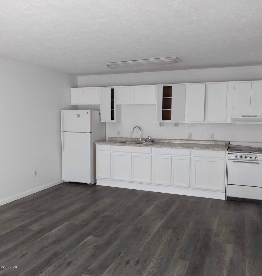 1BR, 1BA, extensively renovated 500 SF  unit.  New vinyl plank flooring, new appliances, new kitchen cabinets, new bathroom vanities.  Washer and dryer hook up.  Tenant pays all utilities except garbage.  No Pets