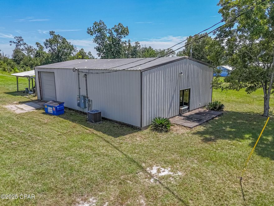 This warehouse with 3.4 acres of land is full of opportunities! The entrance area has two offices already framed out and the foyer is perfect for a future reception area. The warehouse has been upgraded with 3-Phase electric, new HVAC unit, spray foam insulation, a new roll up door and electric switch updates. The loft and bathroom give you the functional space you need for your business. 16 ft ceiling height and 14 ft at eaves. Forklift and milling maching included. The land has already been cleared for your convenience and has a 24 ft. gated entrance. If you don't want to build more, the space could easily be used as a lay down yard. 2 septics and 1 well in place. Daily traffic count is roughly 12,500.  Zoned C3A. Buyer to do due dilience.