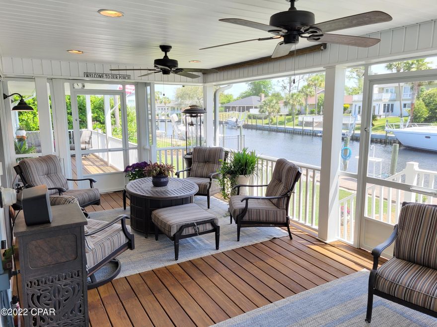 Under Contract - Taking Backups the phrase 'CURRENTLY UNDER CONTRACT, SELLER ACCEPTING BACKUP OFFERS Look no further for your WATERFRONT gem! This 3bd/2.5bth spacious open floorplan is move-in ready with all of the upgrades. Bring your BOAT! Private dock with 10K LB boat lift with 90ft seawall replaced in 2010 located on a deep-water canal with Gulf access. Oversized screened pool with a view of the canal from the lanai. Newer enclosure, $20k cobblestone driveway and paths. Exterior paint 2019, landscape and flower bed.

  Great for entertaining and the chef in your family! Jenn Air Pro-Style appliances with Double Wall Oven (top oven convection), Induction Cooktop, Dishwasher and Hood Vent (vented out). Premium cabinets with Caesarstone Quartz Countertops (Jerusalem). Country Club Living 2013 HVAC, 2016 hot water heater, 2016 roof, re-plastered pool in 2018, Rubaroc pool deck, plumbing and electrical 2011, (2) 200-amp panels installed in 2011, well pump and tank for irrigation in 2019. 
  Hand scraped engineered hardwood floors, Olean porcelain tile in the kitchen and baths, Polywood plantation shutters throughout.