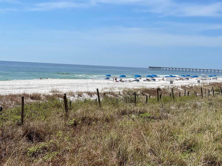 Popular Gulf-Front Master Bedroom! Seller firm on price. This beautifully spacious floor plan sleeps 8 and features many upgrades. Nice kitchen, luxury vinyl plank flooring, master tile shower, quality furnishings and decor. Relax on the private balcony full of coastal breezes and sounds of the surf. Rental Income 2021 YTD April $19,137 - lots of family/friend stays, repeat guests. Pet friendly for Owners. Close to heated waterfall pool and beachfront amenities. Private Beach Access, Tropical Pools, Hot Tubs, Sun Decks. Restaurant, Poolside Bar, Market, Pizza Shop. Kids Club with Splash Pad & Activities. Owners play unlimited Golf, Tennis, Pickleball, Shuffleboard. Fitness Center and Salon Services. Gated Entrances, 24-hr Security. Walk to dining, entertainment, shopping across street.