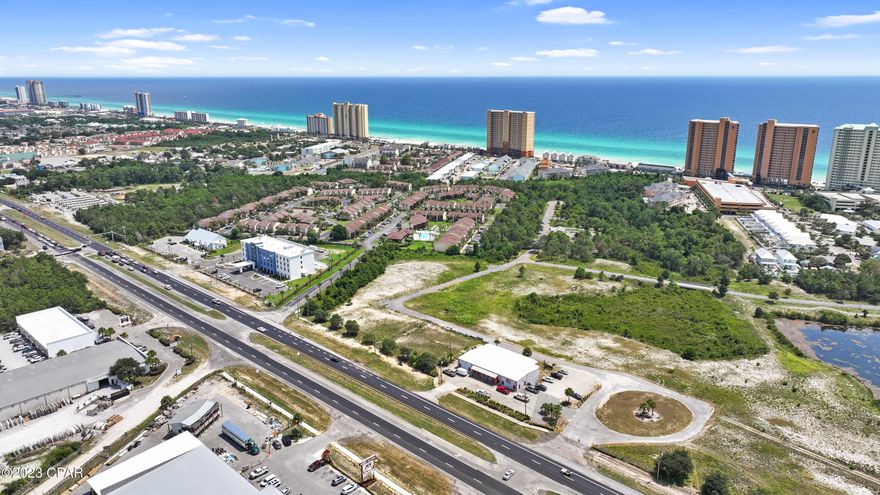 Excellent opportunity to develop on busy Panama City Beach Parkway with over 40,000 Daily Average Traffic. Located on West end of Panama City Beach only minutes to Hwy 79, Margaritaville, Pier Park, and Northwest Florida International Airport, numerous neighborhoods and vacation rental areas.
As part of the Ibis Lake Master Plan it is restricted to Retail and Service - Business, professional, personal services and retail sales and services, wholesaling, and mini-warehouses.  Drive-in restaurants are prohibited.
Sale also includes parcel# 38322-005-010
Dimensions, uses, zoning, etc should be verified by buyer. Survey available.