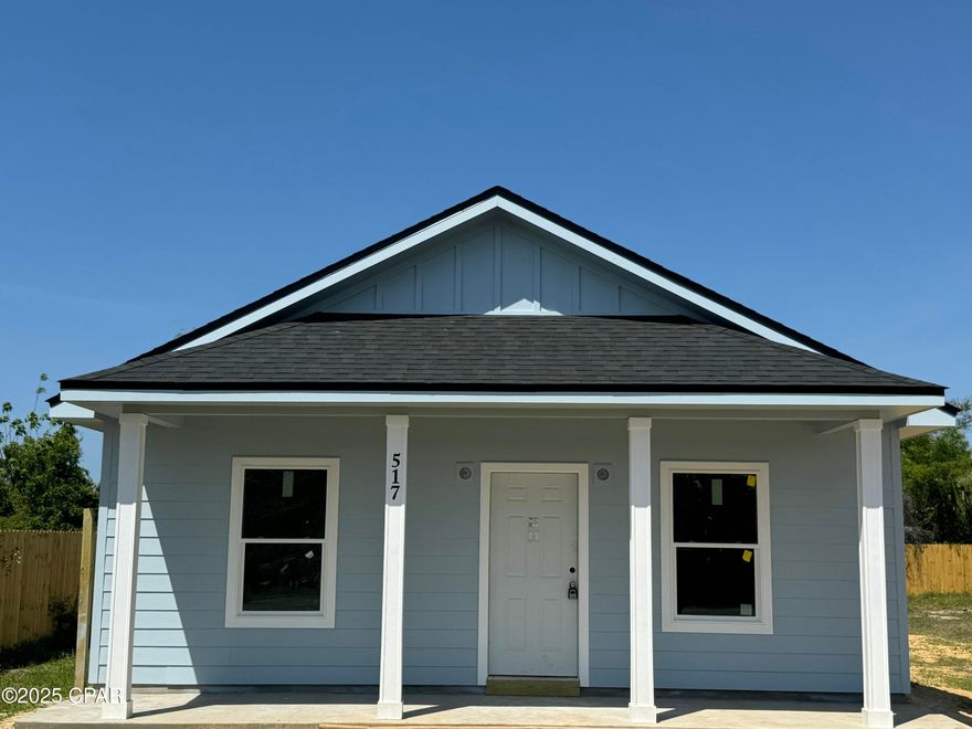 Discover this beautifully crafted 3-bedroom, 2-bath craftsman-style home, offering the perfect balance of timeless charm and contemporary living. This newly built home features an open-concept floor plan with large windows and 9 ft ceilings, allowing natural light to fill the spacious interiors.

The kitchen is a standout with shaker cabinetry, sleek quartz countertops, an oversized island, and stainless steel appliances—ideal for both everyday meals and entertaining. The adjacent dining area offers plenty of space for gatherings and meals with family and friends.

Enjoy outdoor living with a large covered back porch, and a private, fenced backyard that's ideal for relaxing or hosting. Modern amenities, energy-efficient features, and thoughtful craftsmanship make this home a must-see!

It is only 8 miles to Tyndall AFB and 2 miles to Historic Downtown PC. Contact your favorite realtor today!