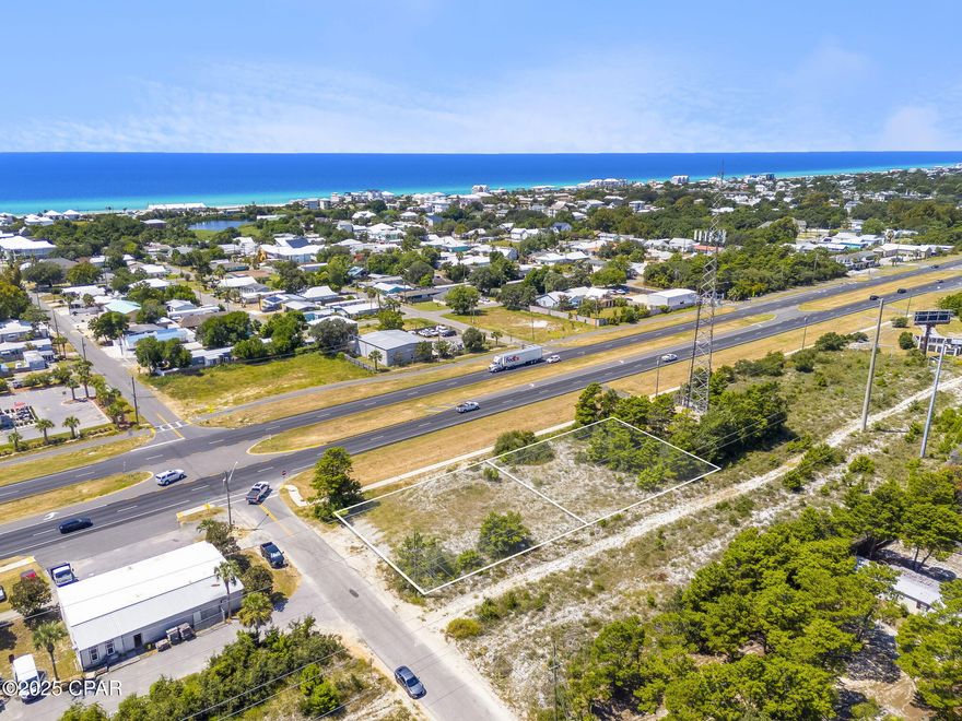 Exceptional opportunity to own a high-visibility corner lots at Hwy 98 and Malaga Place on the highly desirable west end of Panama City Beach. Zoned Plaza Commercial, this property is ideal for retail, office, restaurant, or mixed-use development. Located in the #2 fastest-growing metro in the United States, the site offers strong traffic exposure on busy Panama City Beach Parkway and is surrounded by rapid residential and commercial growth. With rare corner frontage providing maximum visibility and access, this parcel is perfectly positioned for investors or businesses seeking a premier PCB location.